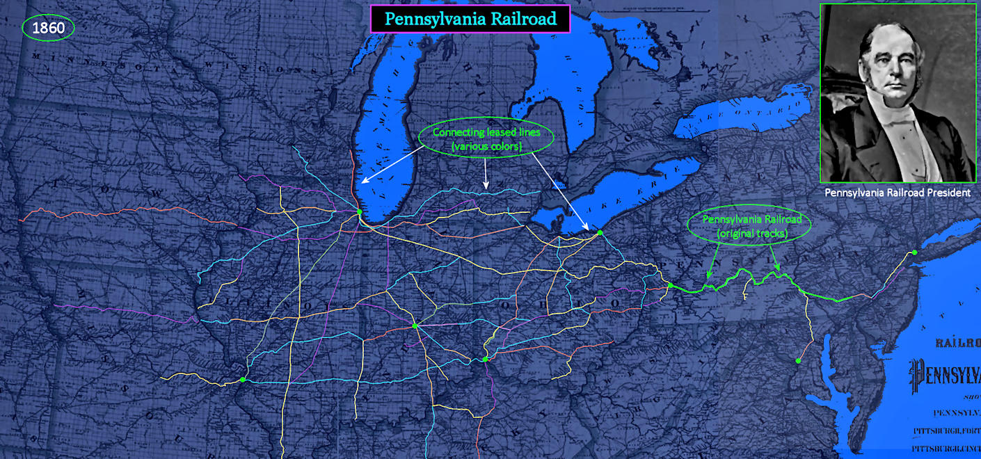Pennsylvania Railroad, 1890, map